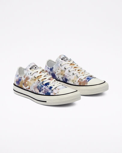 Chuck Taylor All Star Washed Florals Egret/Sesame/Black, Angled View