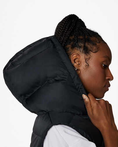 Convertible Long Down Jacket Negro Converse