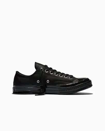 Chuck 70 Leather Black/Black/Black, Outer Side View
