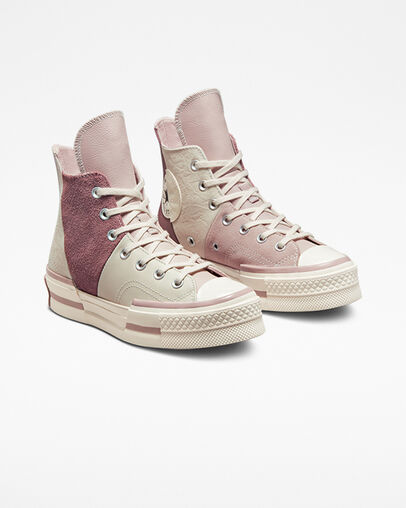Chuck 70 Plus Mixed Materials Stone Mauve/Desert Sand/Saddle, Angled View