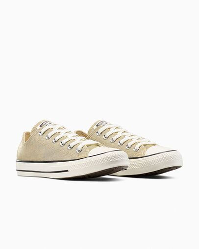 Chuck Taylor All Star Sparkle Last Straw/Egret/Black, Top and Side View