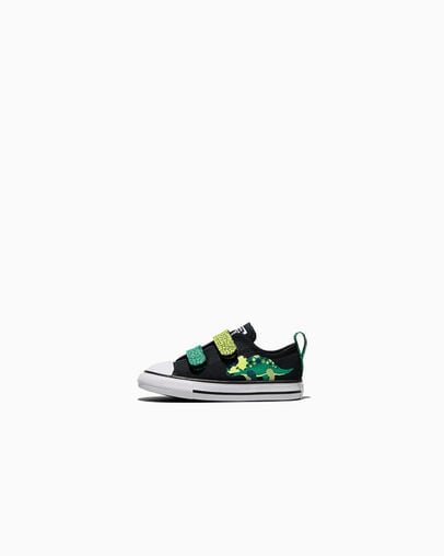 Chuck Taylor All Star Dinos Easy On Black/White/Neon Mantis Green, Inner Side View