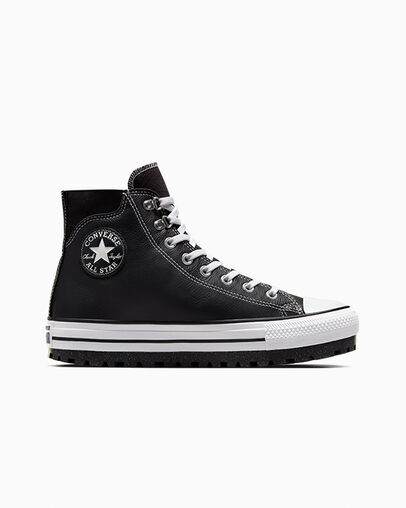 Chuck Taylor All Star City Trek Waterproof Boot Black/White/Silver, Outer Side View