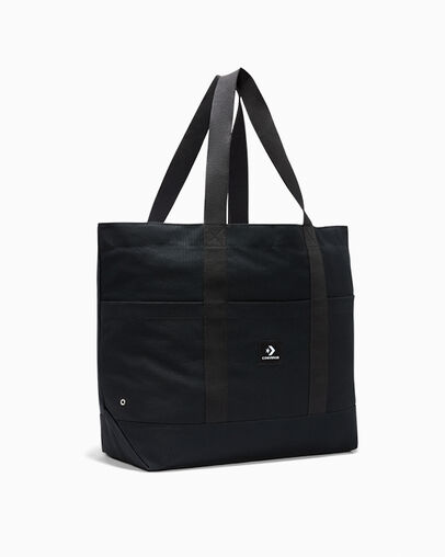Premium Heavyweight Canvas Tote Bag Converse Black, 3/4 View