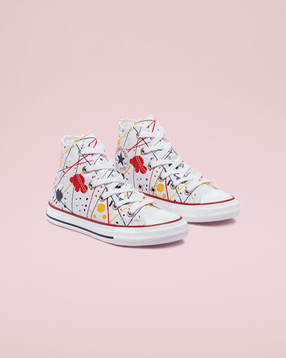 Chuck Taylor All Star Archive Paint Splatter White/Multi/Garnet, Angled View
