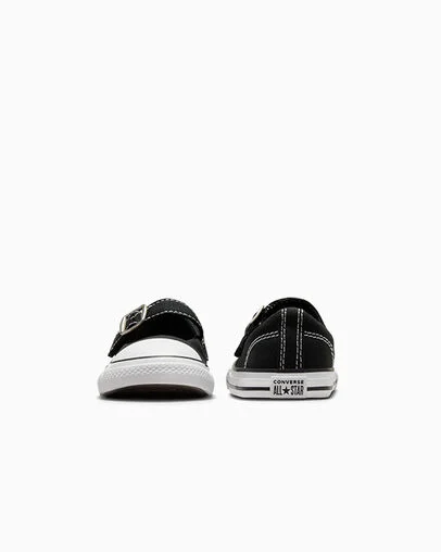 Chuck Taylor All Star Dainty Mary Jane Black/White/Black, Heel View
