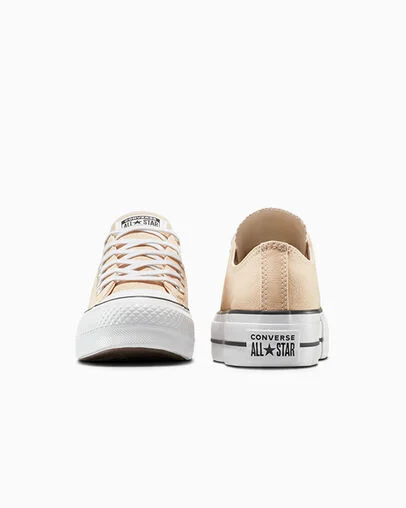 Chuck Taylor All Star Platform Canvas Duna de playa/Blanco/Negro, Heel View