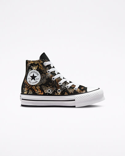 Chuck Taylor All Star EVA Lift Platform Butterfly Shine Nero/Oro/Bianco, Outer Side View