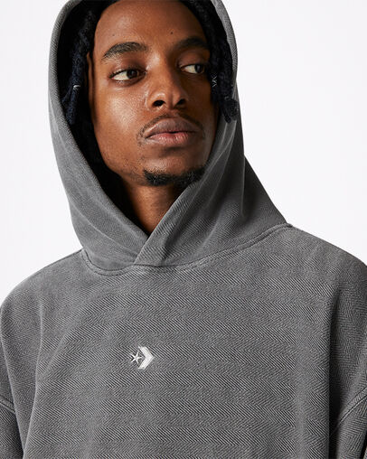 Sudadera con capucha Reverse Herringbone Pullover Negro Converse, Detail View