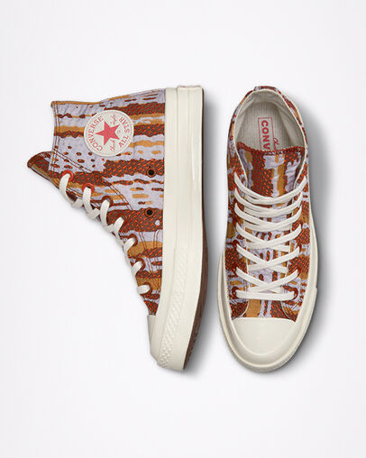 Chuck 70 Crafted Jacquard Dark Terracotta/Soft Red, Top and Side View