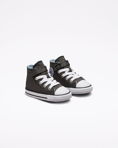 Chuck Taylor All Star Easy-On Glitter Black/Lt Armory Blue/White, Angled View