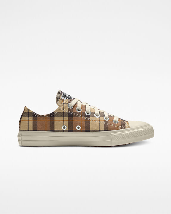 brown plaid platform converse
