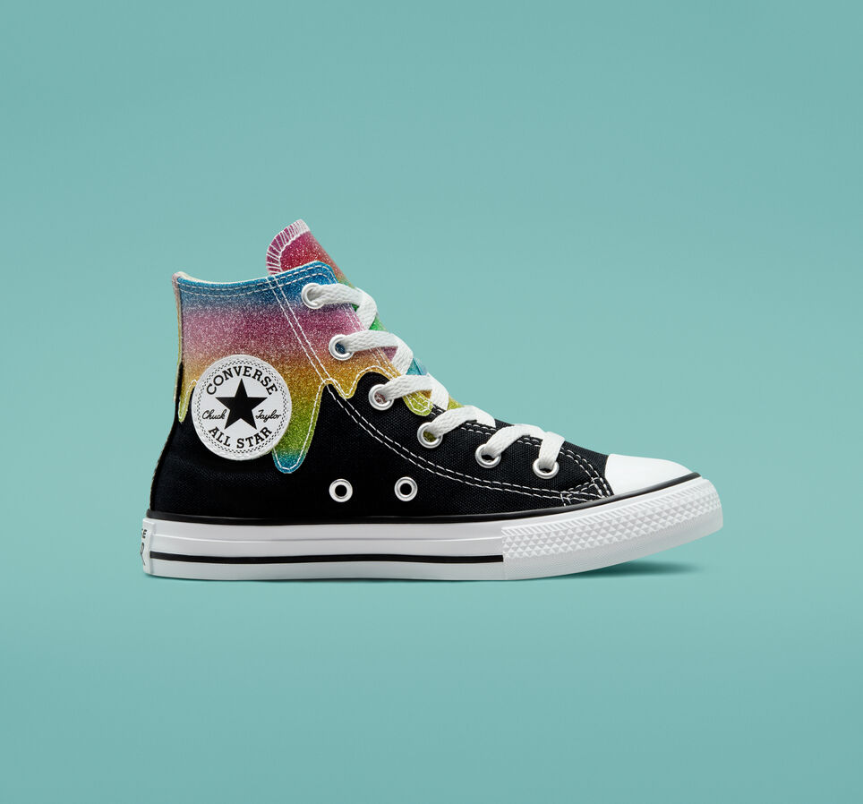 Chuck Taylor All Star Glitter Drip Black/Natural Ivory/Pink
