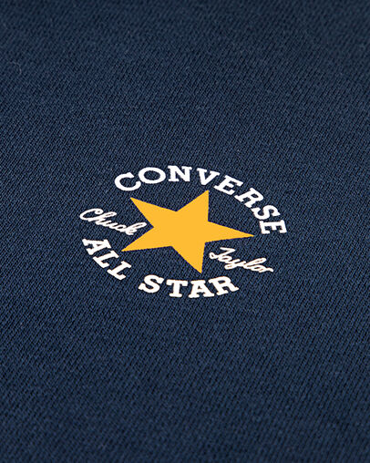 Color-blocked and Piped Oversized Hoodie Converse Navy, Full Body View