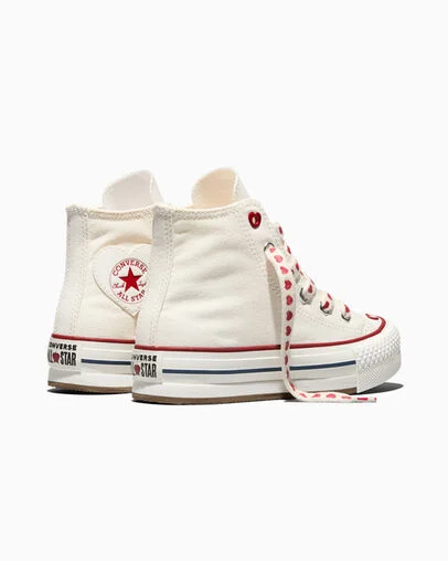 Chuck Taylor All Star Lift Platform Valentine's Day Vintage White/Vintage White, Heel View