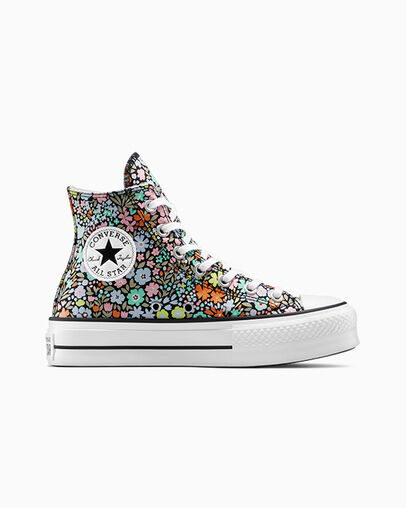 Chuck Taylor All Star Lift Allover Florals Black/White/Pale Surplus, Outer Side View