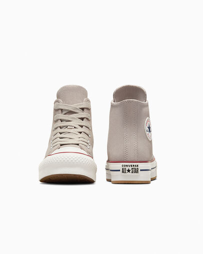 Chuck Taylor All Star EVA Lift Platform Suede Papyrus/Egret/Midnight Navy, Heel View