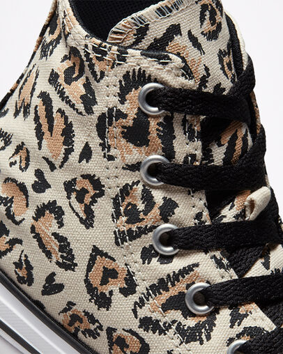 Chuck Taylor All Star Lift Platform Jungle Cats Driftwood/Black/White, Detail Angle View