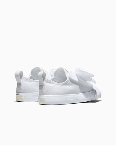 Chuck Taylor All Star Satin Bow Easy-On White/White/Gold, Heel View