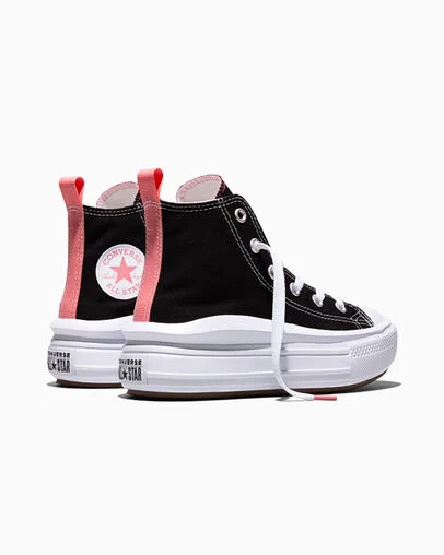 Chuck Taylor All Star Move Platform Noir/Orange ros&eacute;/Blanc, Heel View