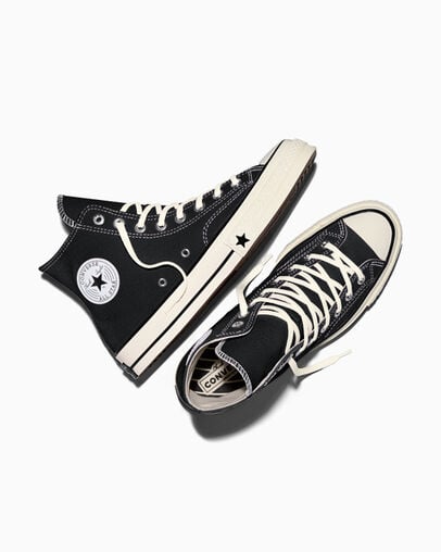 Chuck 70 X Black/Black/Egret, Angled View