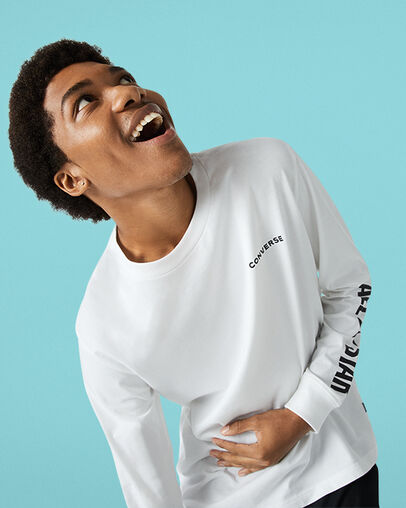 All Star Long Sleeve Tee White, Back View