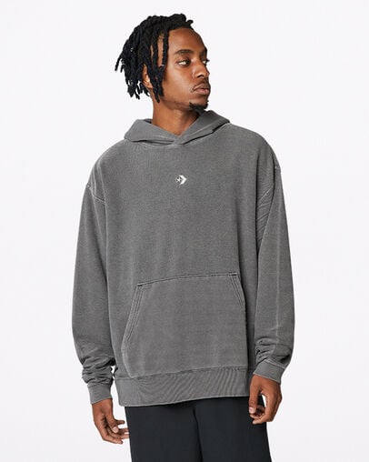 Sudadera con capucha Reverse Herringbone Pullover Negro Converse, Front View