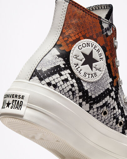 Chuck Taylor All Star Platform Authentic Glam Blanc vintage/Noir/Orange, Detail Angle View