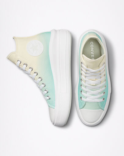 Chuck Taylor All Star Move Platform Ombre Egret/Light Dew/White, Top and Side View