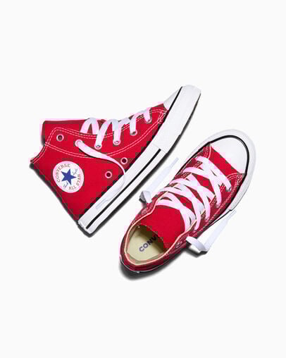 Chuck Taylor All Star Classic para ni&ntilde;o/a peque&ntilde;o/a y j&oacute;venes Rojo, Angled View