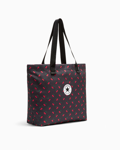Cherry Print Canvas Tote Bag Converse Black Cherry Aop, Back View