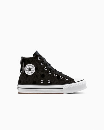 Chuck Taylor All Star Lift Platform Polka Dot & Bow Black/White/Black, Outer Side View