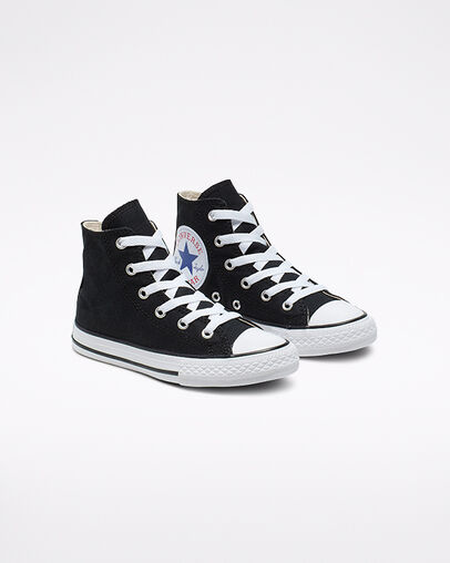 Chuck Taylor All Star Oversized Logo High Top Black/White/Black, Angled View