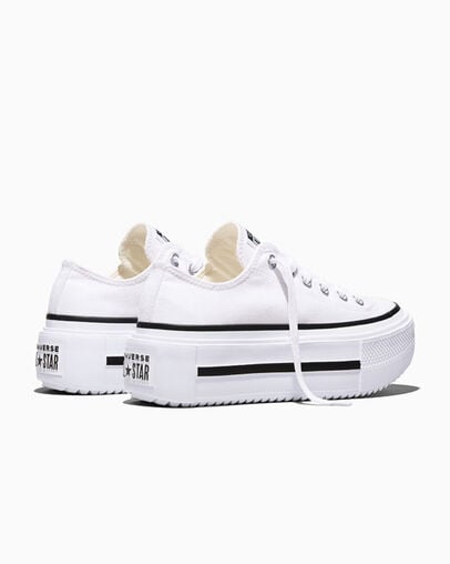 Chuck Taylor All Star Lift Double Stack Platform Canvas Blanco/Negro/Blanco, Heel View
