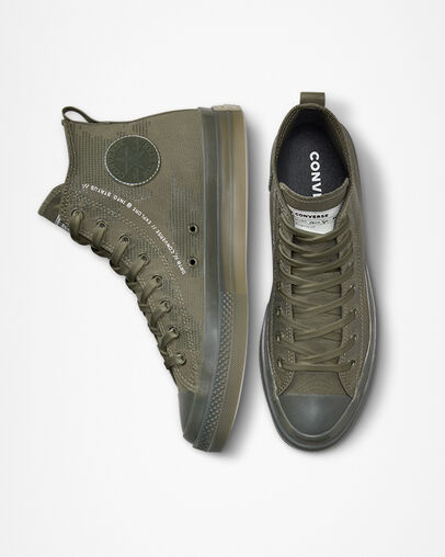 Chuck Taylor All Star CX Global Patch Logo Utility/Vintage White/Papyrus, Top and Side View