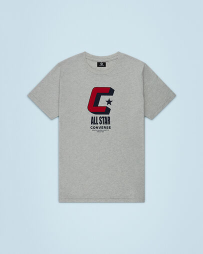 Basketball T-Shirt Light Melange, Front View