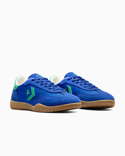 Run Star Trainer Bleu/Vert sommet/&Eacute;cru, Top and Side View