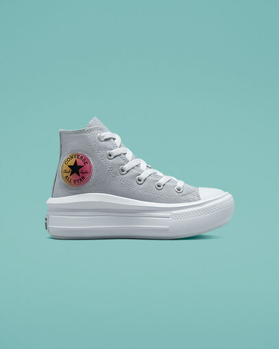 Chuck Taylor All Star Move Platform Gel Patch Gravel/Pink/White, Outer Side View