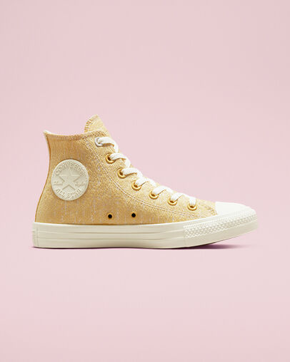 Hybrid Texture Chuck Taylor All Star Saturn Gold/Egret/Egret, Outer Side View