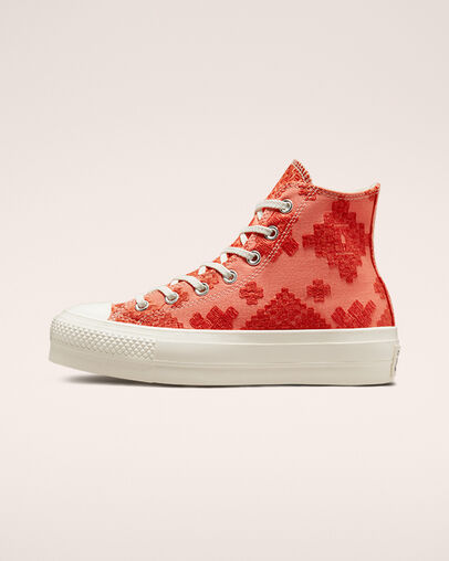 Chuck Taylor All Star Lift Platform Tonal Embroidery Bright Madder/Mantra Orange, Inner Side View