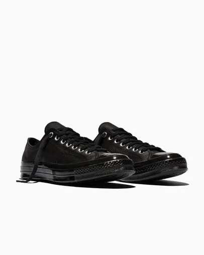 Chuck 70 Leather Black/Black/Black, Top and Side View