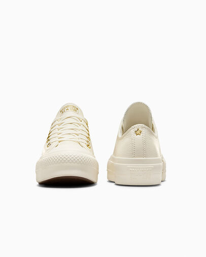 Gold Converse Platform Sneakers Converse Plateforme Blanche Rose