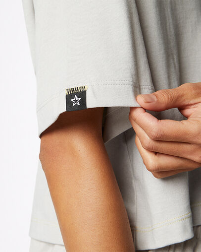 Heathered Cropped T-Shirt Natural Heather, Detail View