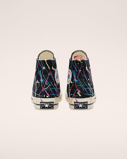 Archive Paint Splatter Chuck 70 Black/Hyper Magenta/Egret, Heel View