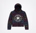 Korte hoodie met print over het gehele oppervlak Zwart