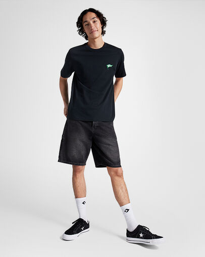 Retro Flag T-Shirt Noir Converse, Back View