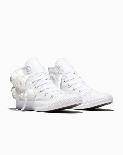 Chuck Taylor All Star 3-D Flourish White Roses, Top and Side View