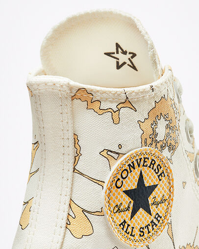 Chuck Taylor All Star Crafted Florals Egret/Cyber Mango/Egret, Detail Angle View