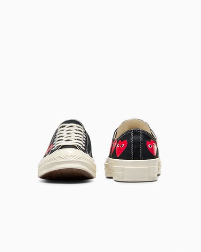 Converse x Comme des Gar&ccedil;ons PLAY Chuck 70 Multi Heart Nero/High Risk Red/Egret, Heel View