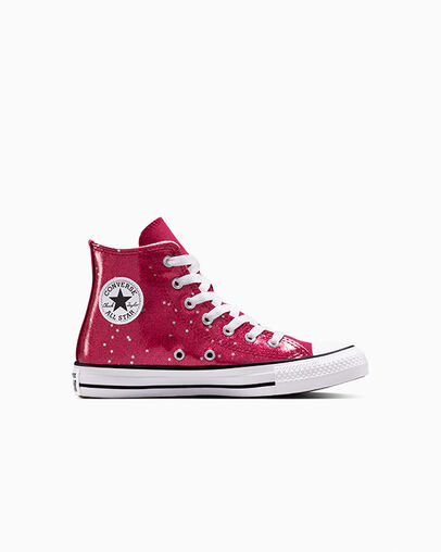 Chuck Taylor All Star Glitter Sporty Berry/White/Egret, Outer Side View